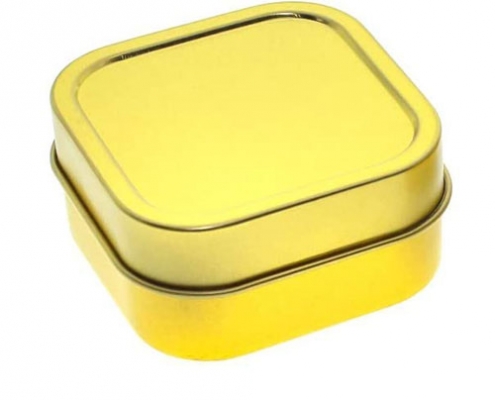 gold square candle tins