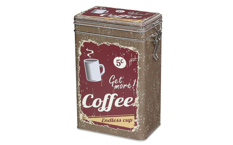 Coffee tin container with airtight silicone seal