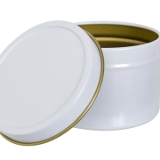 white tin candle containers 10