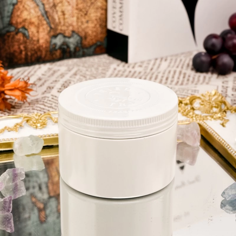 White Metal Candle Tin