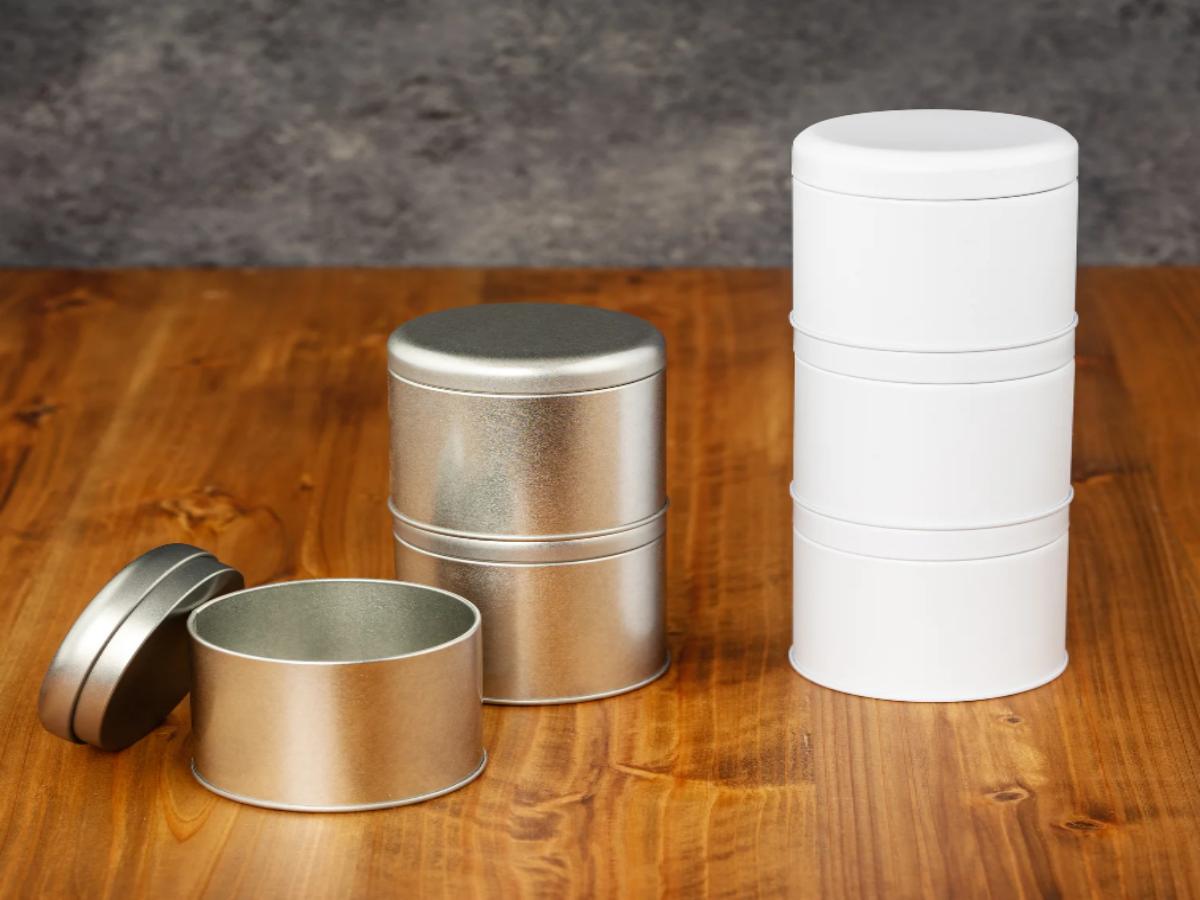 Stackable tea tins 9-9