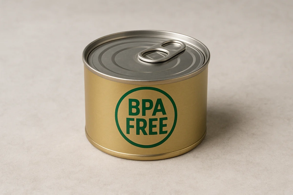 Why is a BPA-free coating essential for food-grade custom cans