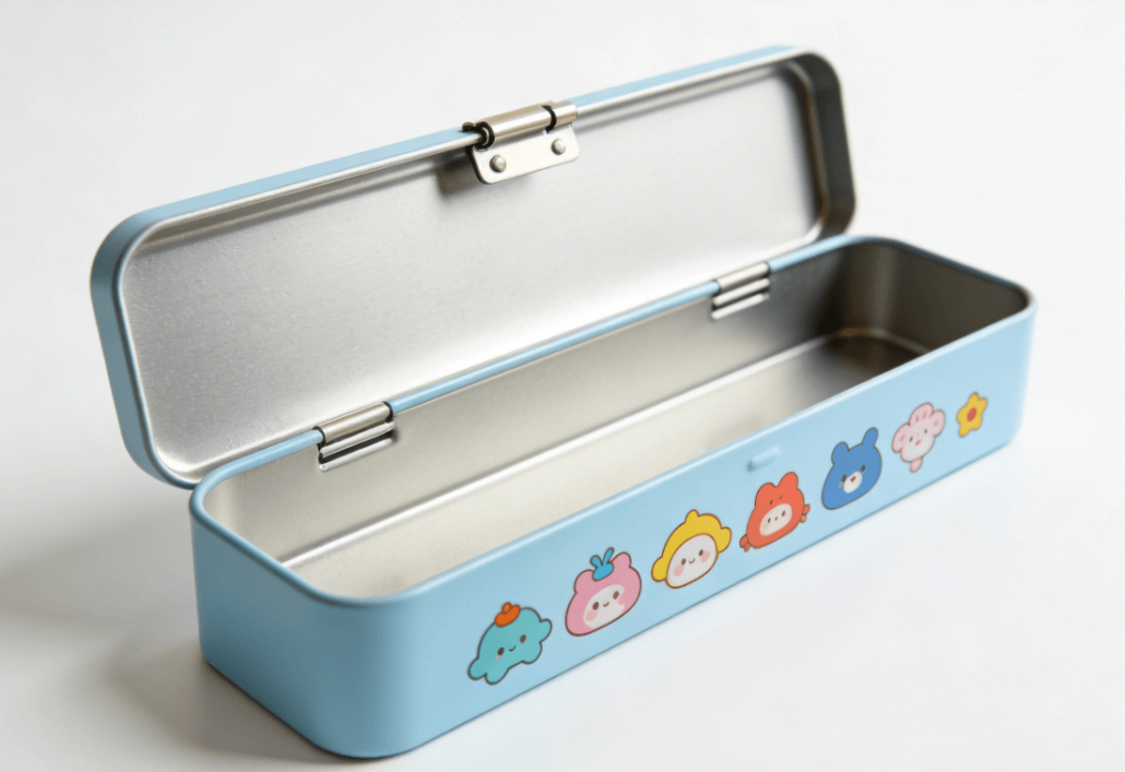 Hinged Lid Pencil Tin with Matte Finish 2-2 (1)
