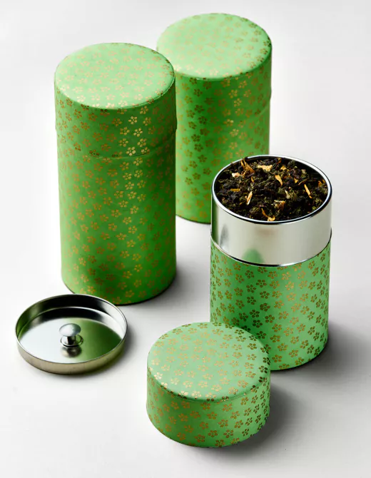 Why do 100g matte green tea tins enhance appeal