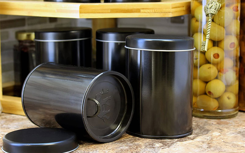 Custom Black Storage Tins