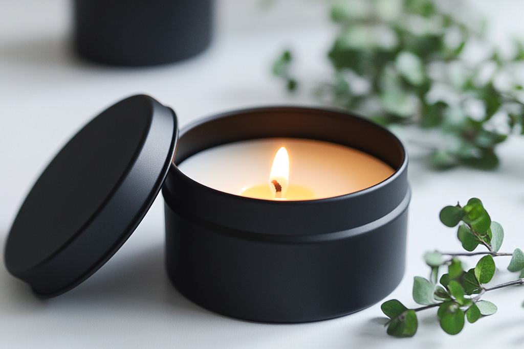 Custom Black Tins for Candle Packaging