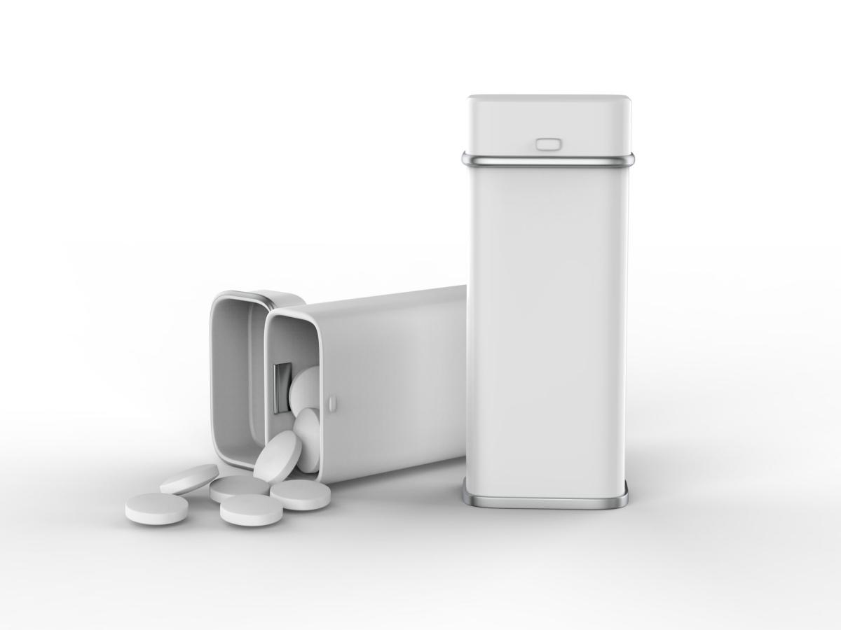 metal tin containers used for packaging medical