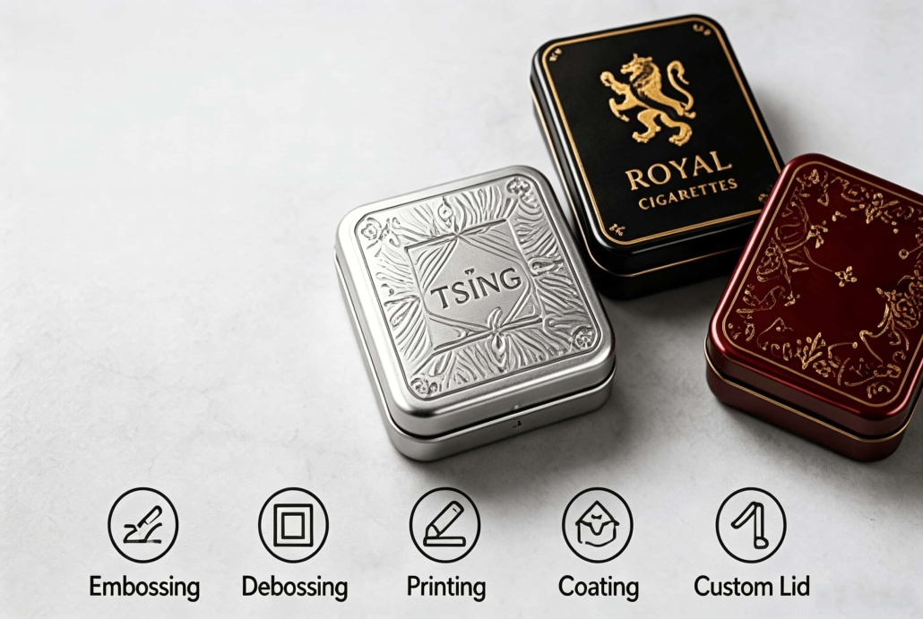 Easier to customize without compromising the rigidity of the cigarette tin