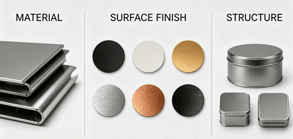 Material, Surface Finish, and Structural Choices Impact Wholesale Candle Tins Costs (1)