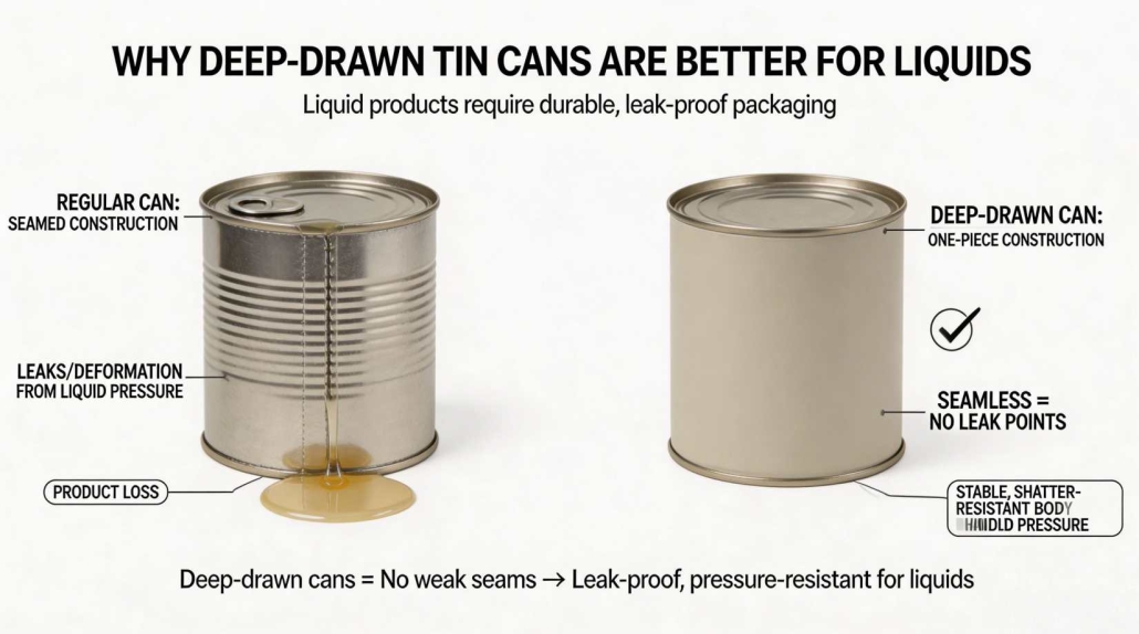 Why Are Deep-Drawn Tin Cans More Reliable for Liquid Products
