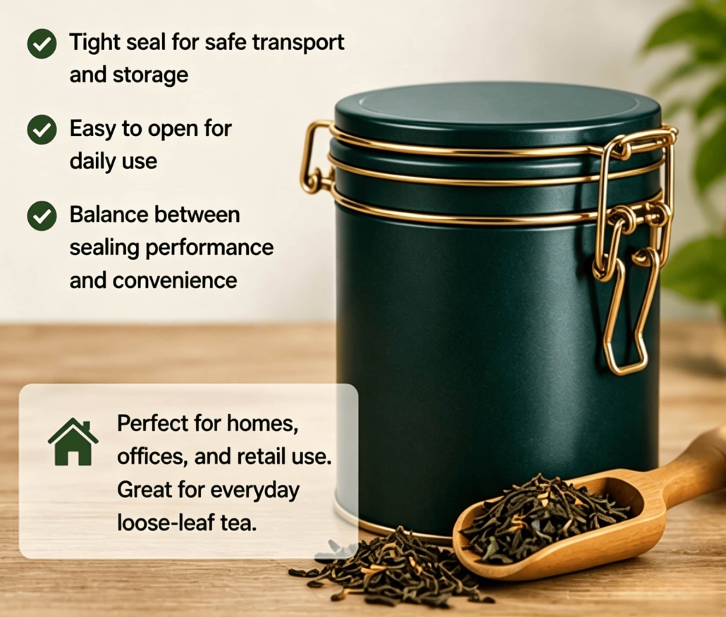 Buckle Lids Secure and Practical