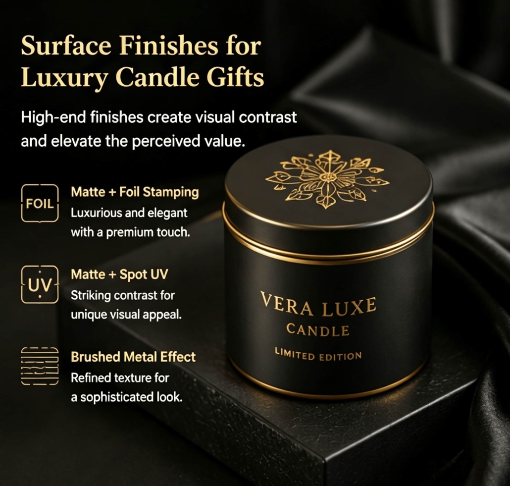Surface Treatment Processes for Candles Containing Essential Oils and High Concentrations of Fragrance