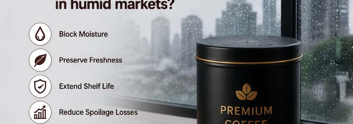 How can wholesale coffee brands use custom coffee tins to reduce coffee spoilage in humid markets