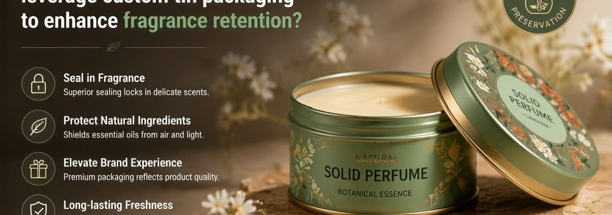 How does a solid perfume brand leverage custom tin packaging to enhance fragrance retention