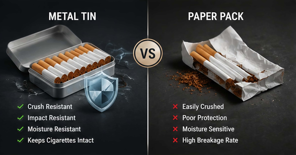 Metal Cigarette Packages vs. Paper Cigarette Packages