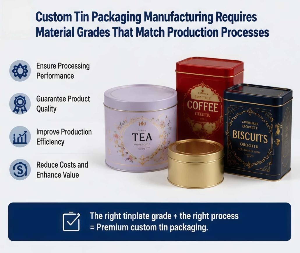 Custom Tin Packaging Manufacturing Requires Material Grades That Match Production Processes