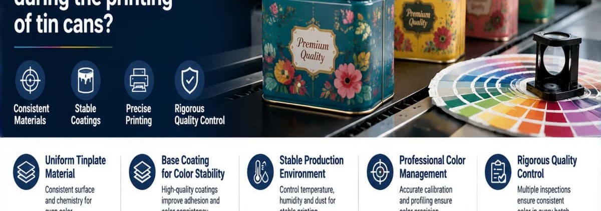 How do tin box manufacturers prevent color deviation issues during the printing of tin cans