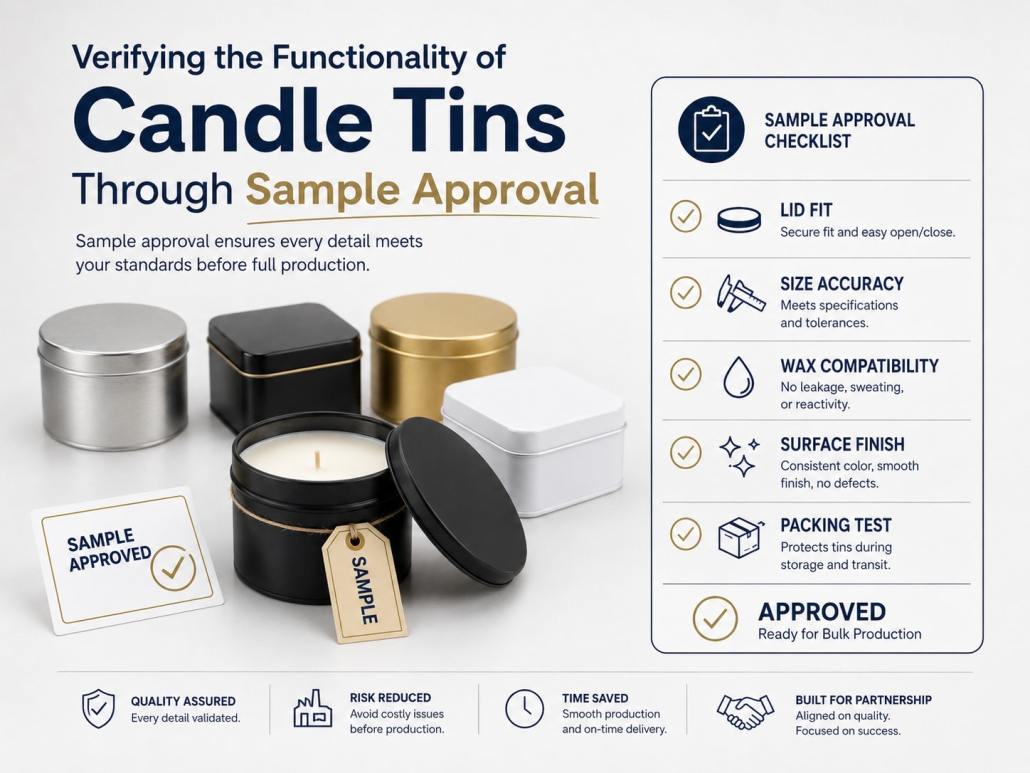 Verifying the Functionality of Candle Tins Through Sample Approval