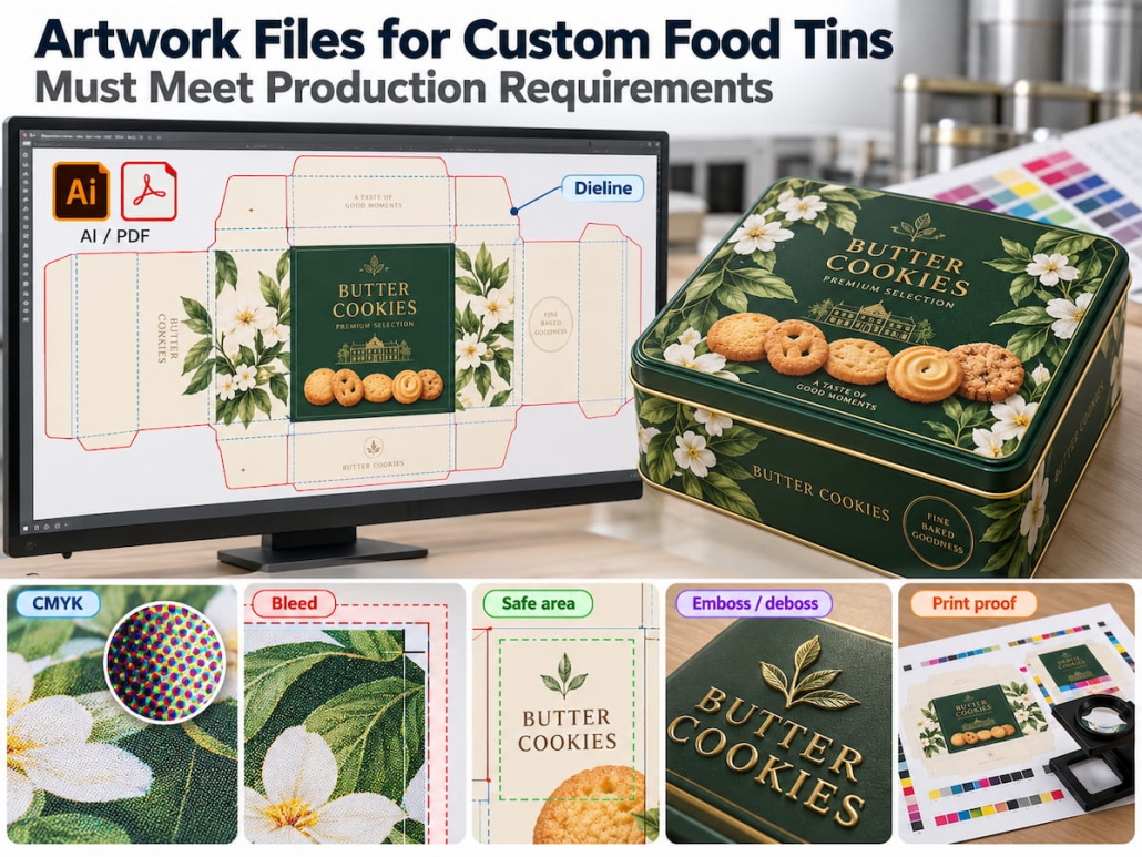 Artwork Files for Custom Food Tins Must Meet Production Requirements