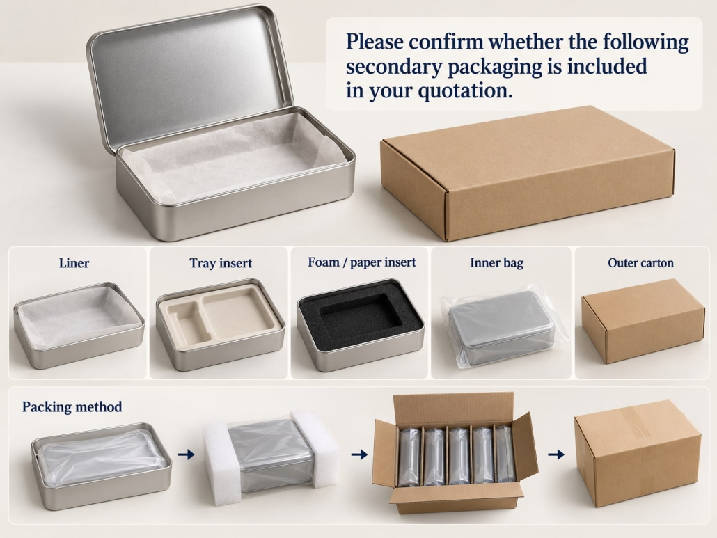 Clarify Whether Liners, Inserts, and Cartons Are Included