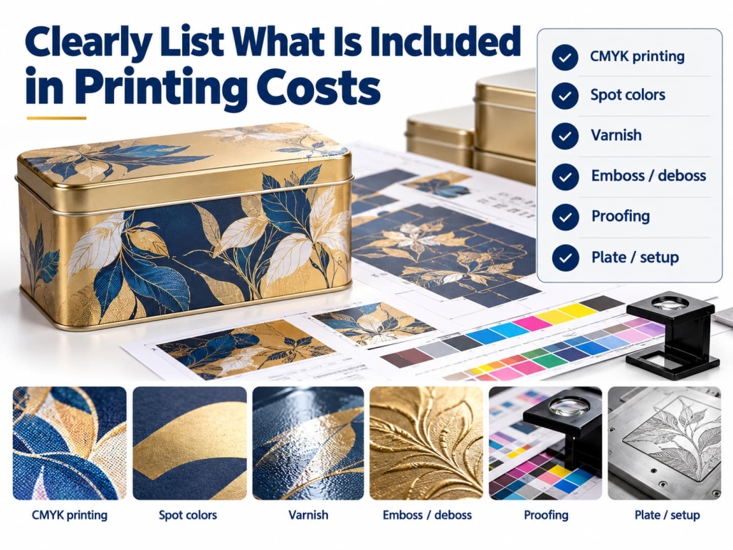 Clearly List What Is Included in Printing Costs