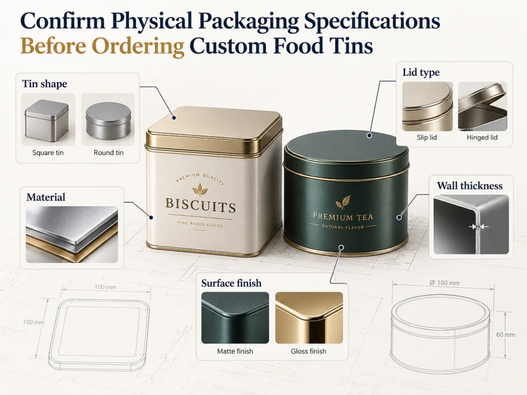 Confirm Physical Packaging Specifications Before Ordering Custom Food Tins