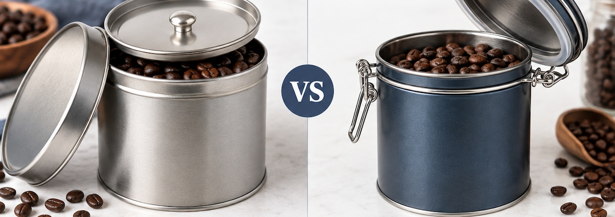 Double-Lid Coffee Tin vs Gasket-Sealed Coffee Tin Which Provides Better Closure