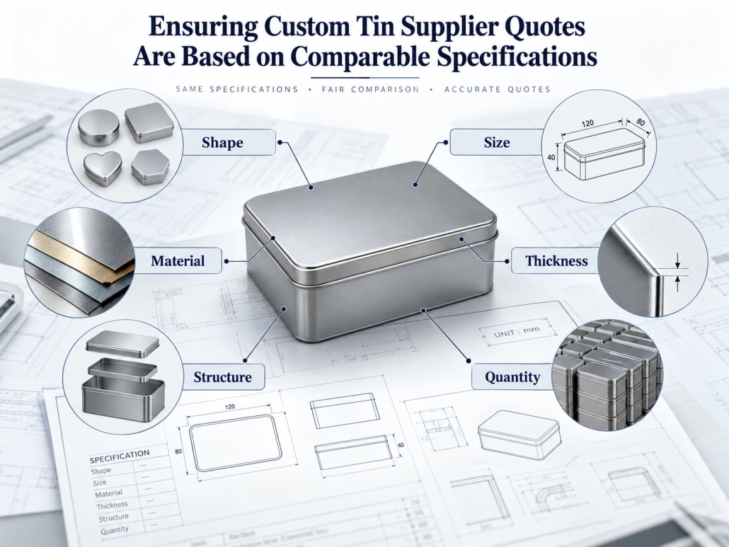 Ensuring Custom Tins Supplier Quotes Are Based on Comparable Specifications