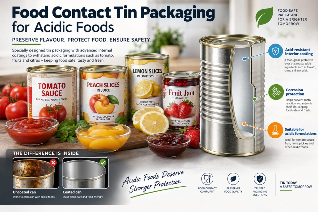 Food Contact Tin Packaging for Acidic Foods