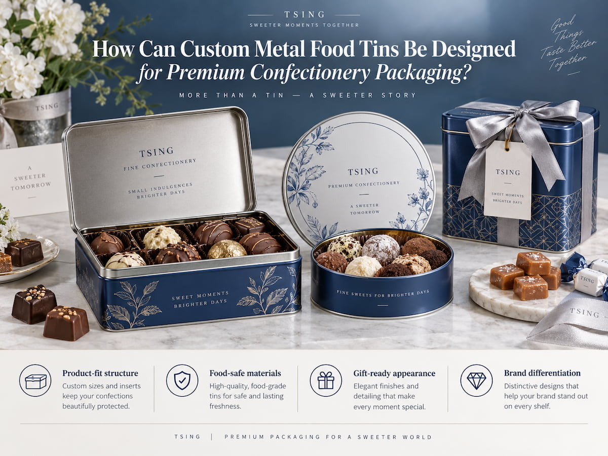 How Can Custom Metal Food Tins Be Designed for Premium Confectionery Packaging