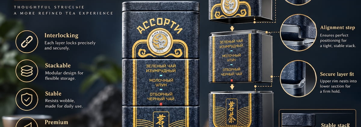 How Is the Interlocking Structure of Stackable Tea Tins Designed