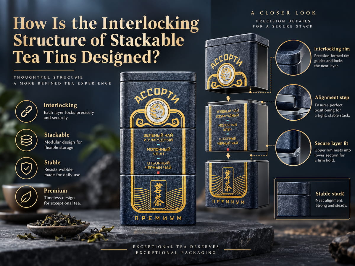 How Is the Interlocking Structure of Stackable Tea Tins Designed
