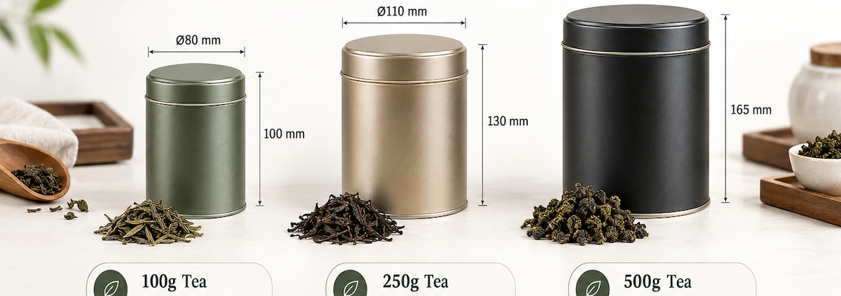 How Should Custom Tea Tin Sizes Be Selected for 100g, 250g, and 500g Tea
