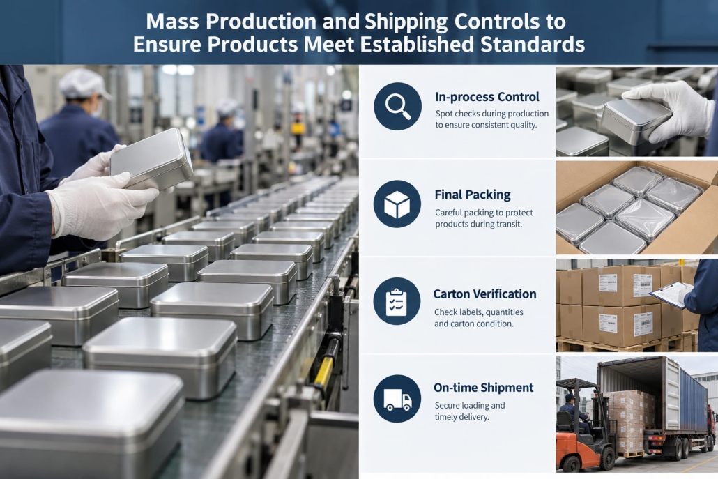 Mass Production and Shipping Controls to Ensure Products Meet Established Standards