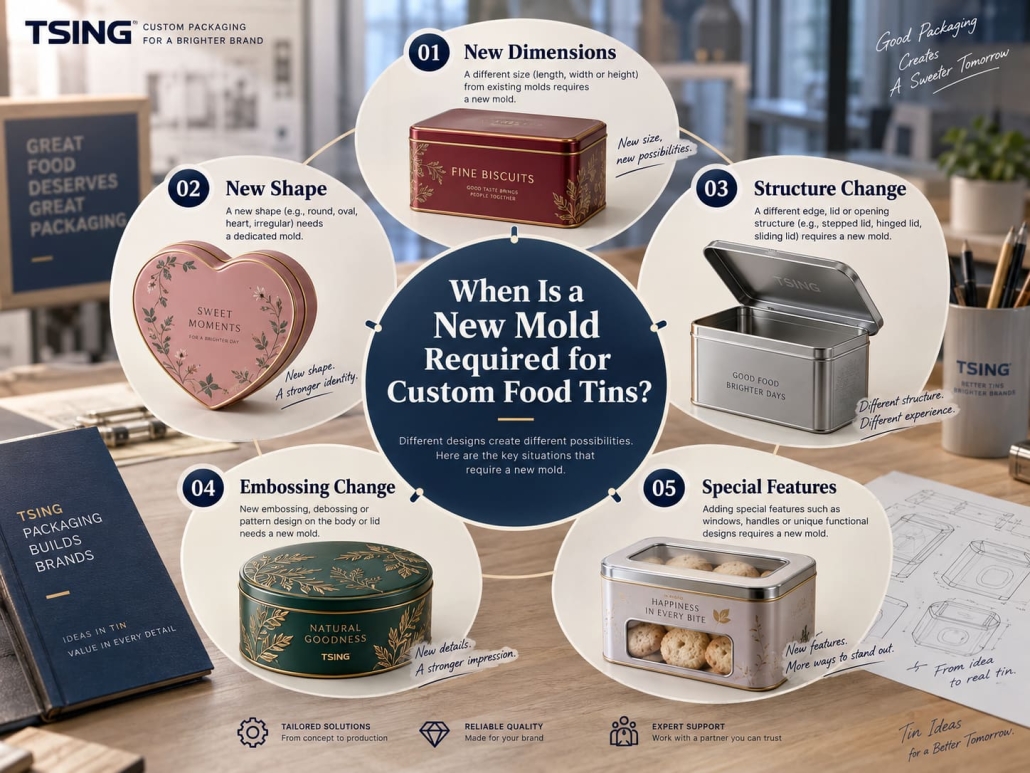 When Is a New Mold Required for Custom Food Tins