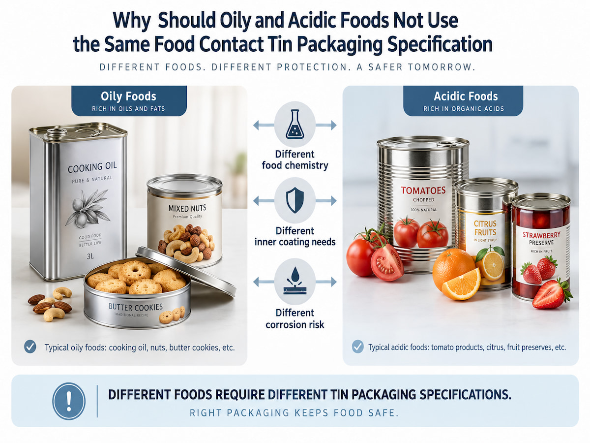Why Should Oily and Acidic Foods Not Use the Same Food Contact Tin Packaging Specification