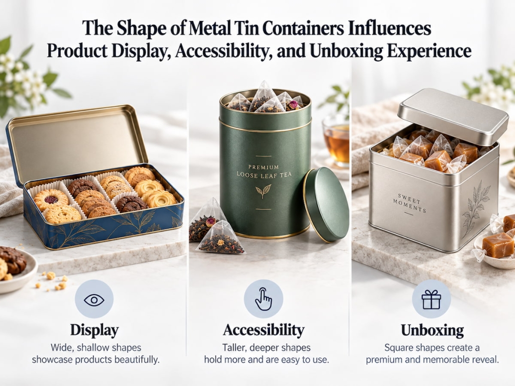 The Shape of Metal Tin Containers Influences Product Display, Accessibility, and Unboxing Experience